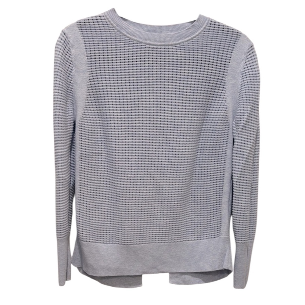 Banana Republic Women’s XS Blue Crew Neck Lightweight Sweater with Waffle Knit